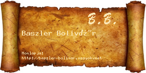 Baszler Bolivár névjegykártya